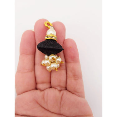 2 x Pearl Tassels, Latkan Button, Bridal Button